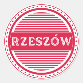 Pegatina Redonda Rzeszow City Pride Emblem – Polish Identity