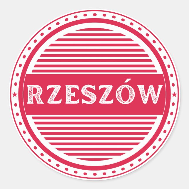 Pegatina Redonda Rzeszow City Pride Emblem – Polish Identity (Anverso)