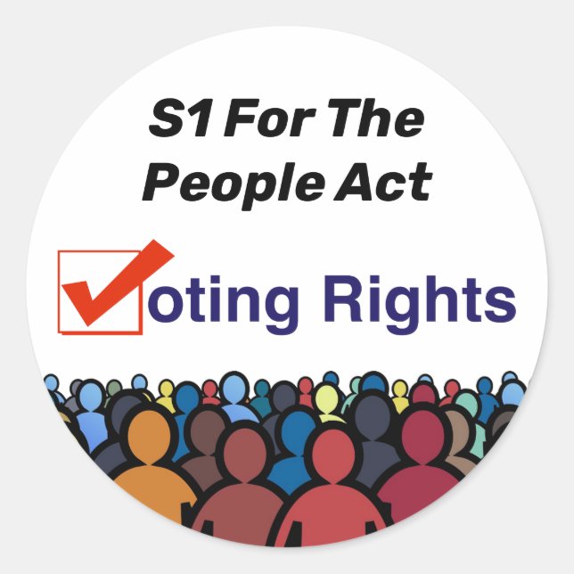Pegatina Redonda S1 Ley de derechos de voto para el pueblo (Anverso)