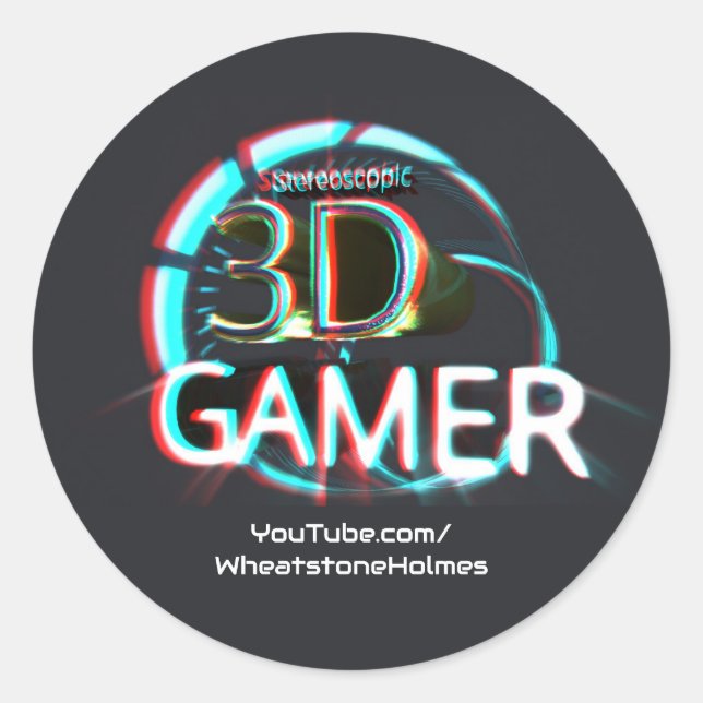Pegatina Redonda S3D Gamer (Anverso)