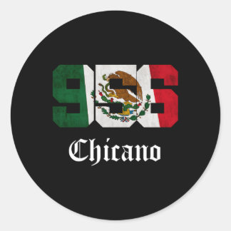 Pegatina Redonda S Bandera Mexicana Chicano Texas 956 Area Code