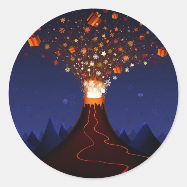 Pegatina Redonda s_volcano-2560x1600 (Anverso)