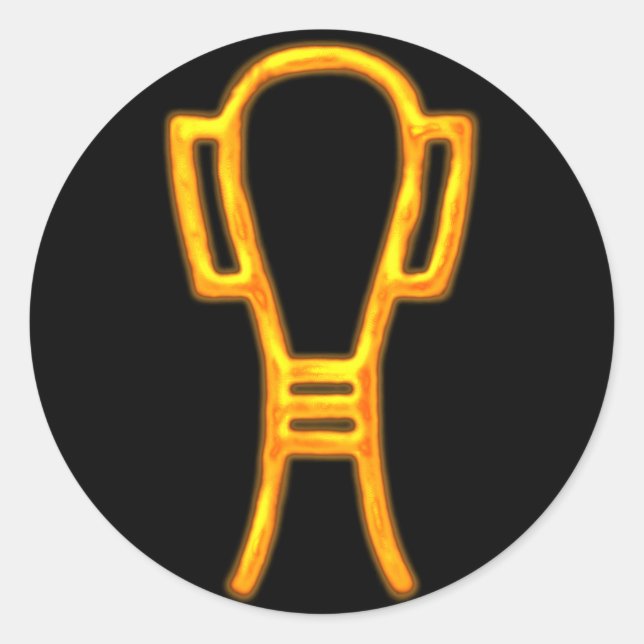 Pegatina Redonda Sa-amolada protección egipcia símbolo (Anverso)