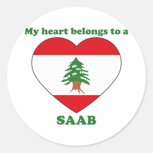 Pegatina Redonda Saab (Anverso)