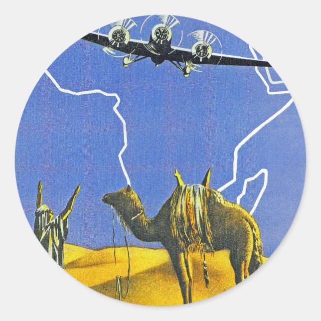 Pegatina Redonda Sabena ~ Congo belga (Anverso)