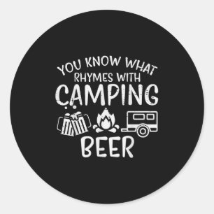 Pegatina Redonda Sabes Qué Rima Con Camping Funny Camper Dad