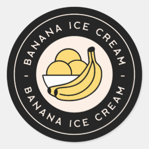 Pegatina Redonda Sabor de helado de plátano