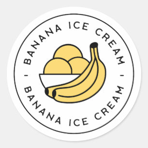 Pegatina Redonda Sabor de helado de plátano