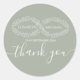 Pegatina Redonda Sabor infinito botánico simple romántico elegante