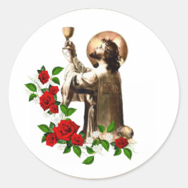 Pegatina Redonda Sacerdote católico Jesús Rosas Clérigos Santa Masa