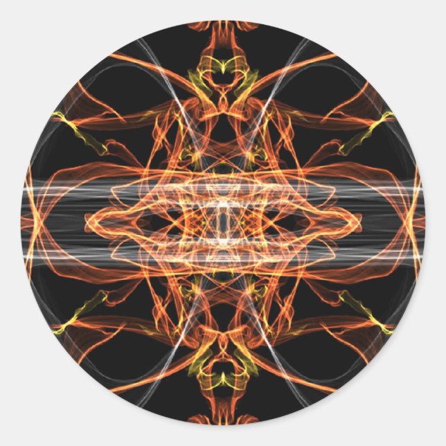 Pegatina Redonda Sacred_Geo_Fractal_5 (Anverso)
