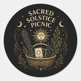Pegatina Redonda Sacred Solstice Picnic Litha 