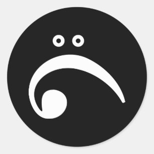 Pegatina Redonda Sad Bass Clef