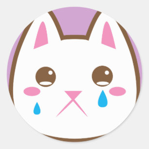 PEGATINA REDONDA SAD CAT