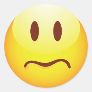 Pegatina Redonda Sad Emoticon