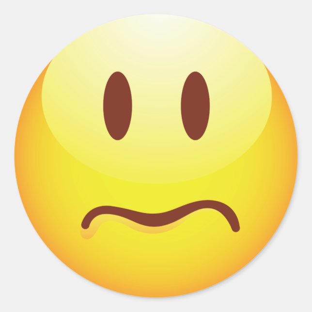 Pegatina Redonda Sad Emoticon (Anverso)