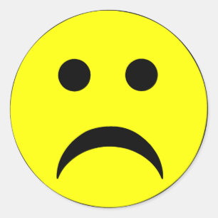 Pegatina Redonda Sad Face