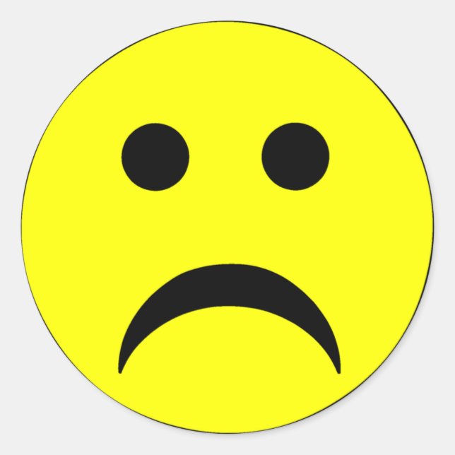 Pegatina Redonda Sad Face (Anverso)