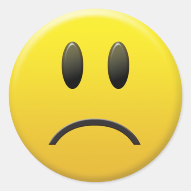 Pegatina Redonda Sad Face (Anverso)