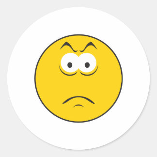 Pegatina Redonda Sad Face
