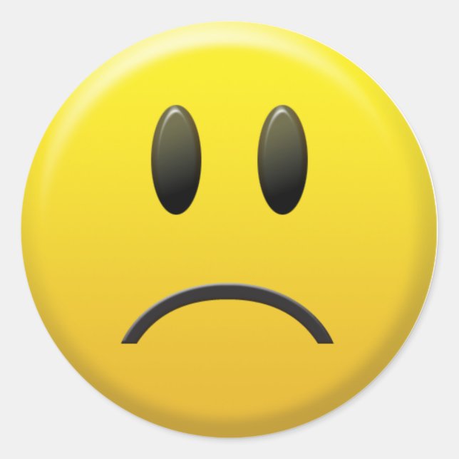 Pegatina Redonda Sad Face (Anverso)