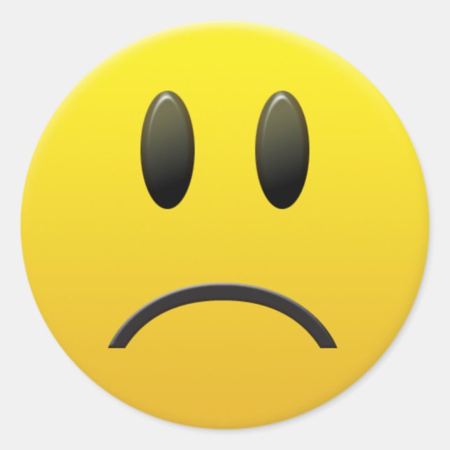 Pegatina Redonda Sad Face (Anverso)