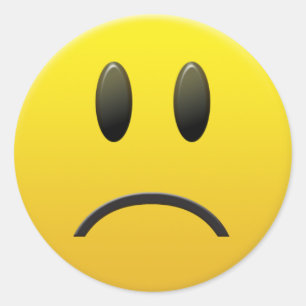 Pegatina Redonda Sad Face