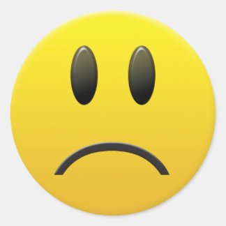 Pegatina Redonda Sad Face