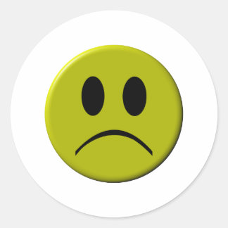 Pegatina Redonda Sad Face