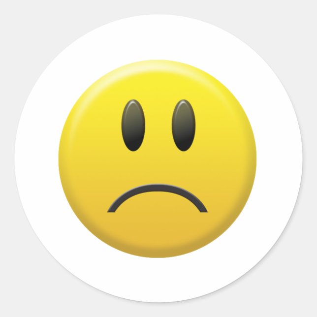 Pegatina Redonda Sad Face (Anverso)