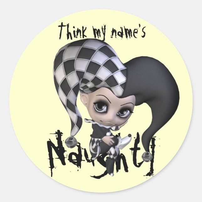 Pegatina Redonda Sad Little Jester (Anverso)