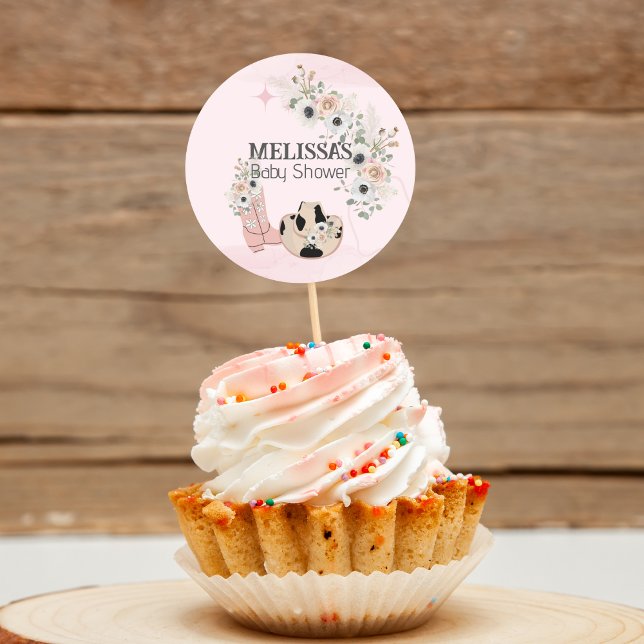 Pegatina Redonda Saddle Up Western Cowgirl Cupcake Topper (Subido por el creador)