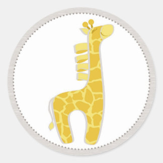 Pegatina Redonda Safari Giraffe Baby Shower