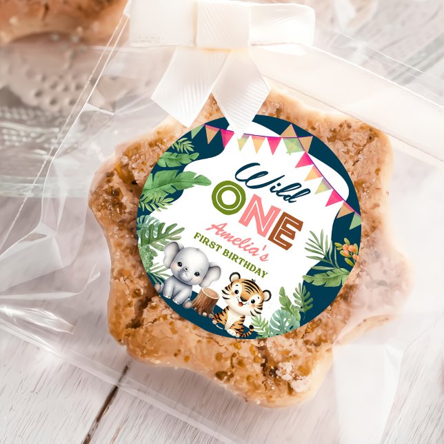 Pegatina Redonda Safari Wild One First Birthday (Subido por el creador)
