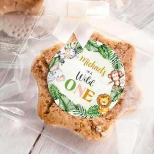 Pegatina Redonda Safari Wild Un Cumpleaños