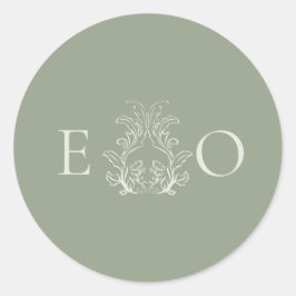 Pegatina Redonda sage green
