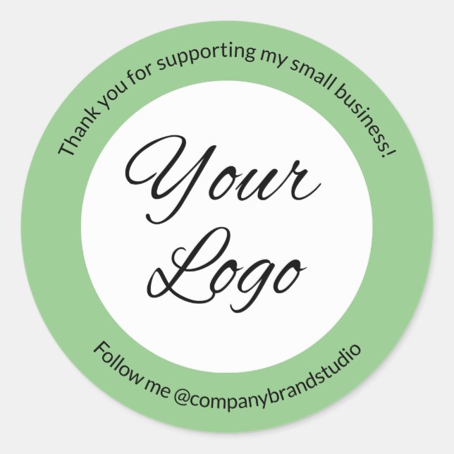 Pegatina Redonda Sage Green Gracias A La Compañía Personalizado De  (Anverso)