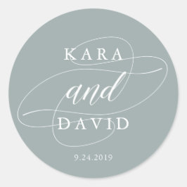 Pegatina Redonda Sage Green simple | BODA