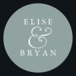 Pegatina Redonda Sage Green Simple Modern Elegant Wedding<br><div class="desc">Sage Green Simple Modern Elegant Wedding Clásico Pegatina redondo Colección de coincidencias en Niche y Nest store.</div>