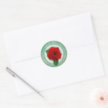 Sage Green with Red Rose Inspirational Quote