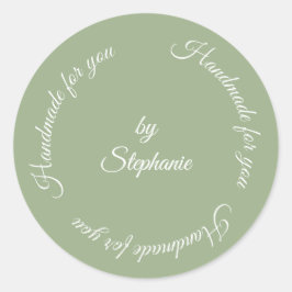 Pegatina Redonda Sage hecho a mano para ti 