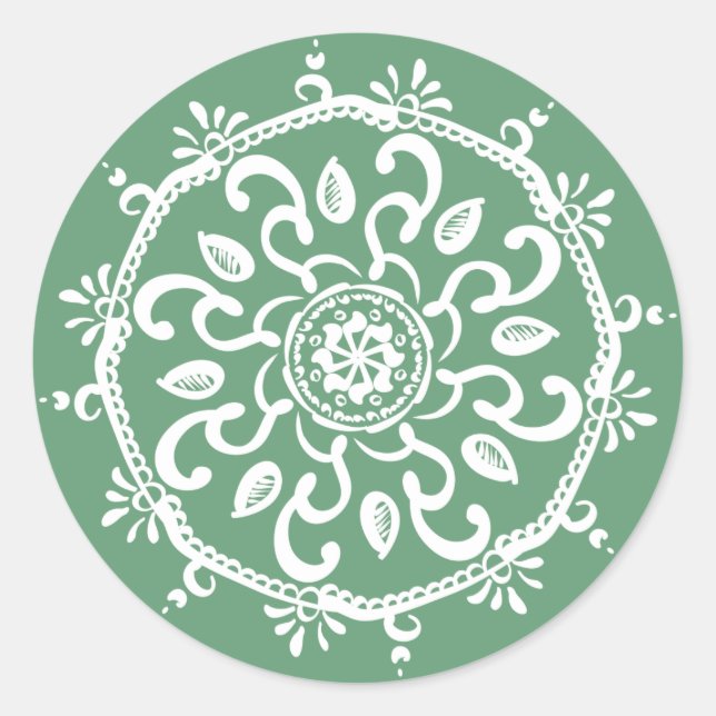 Pegatina Redonda Sage Mandala (Anverso)