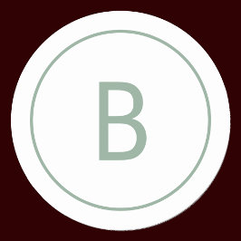 Pegatina Redonda Sage Simple Elegant Monogram Christmas Envelope