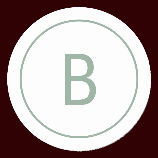 Pegatina Redonda Sage Simple Elegant Monogram Christmas Envelope (Create your monogram sticker in modern sage script. Elegant simple envelope seal.
)