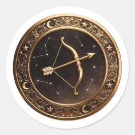 Pegatina Redonda Sagitario Zodiaco Arquero
