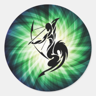 Pegatina Redonda Sagittarius; Archer