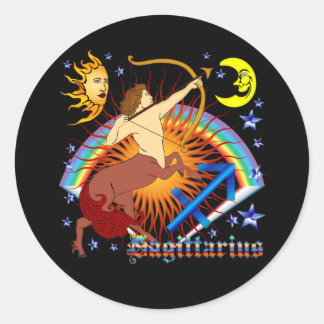 Pegatina Redonda Sagittarius-Zodiac-Design-V-1