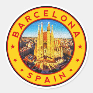 Pegatina Redonda Sagrada Familia Barcelona