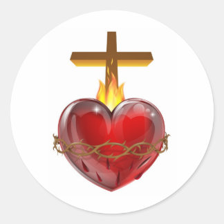 Pegatina Redonda Sagrado Corazón