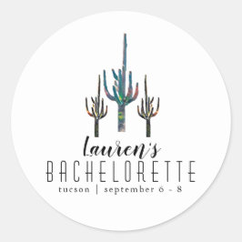 Pegatina Redonda Saguaro Cactus Bachelorette personalizada